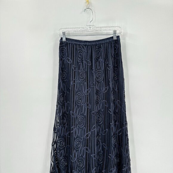 SOULMATES 3 piece set skirt jacket shell silk formal beaded evening graphite L - Picture 12 of 16